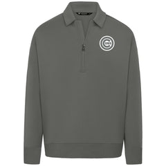 Chicago Cubs Levelwear Luxe Signature Quarter-Zip Chenille Logo Tri-Blend Sweatshirt - Gray Sweatshirts