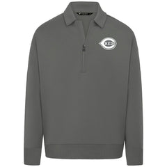 Cincinnati Reds Levelwear Luxe Signature Quarter-Zip Chenille Logo Tri-Blend Sweatshirt - Gray Sweatshirts