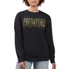 Nashville Predators G-III 4Her by Carl Banks Women's Metallic Drop Printed Fleece Sweatshirt - Black | US 203500655