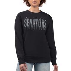 Ottawa Senators G-III 4Her by Carl Banks Women's Metallic Drop Printed Fleece Sweatshirt - Black | US 203500660