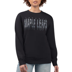 Toronto Maple Leafs G-III 4Her by Carl Banks Women's Metallic Drop Printed Fleece Sweatshirt - Black | US 203500668