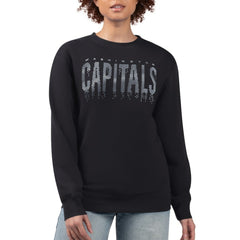 Washington Capitals G-III 4Her by Carl Banks Women's Metallic Drop Printed Fleece Sweatshirt - Black | US 203500671