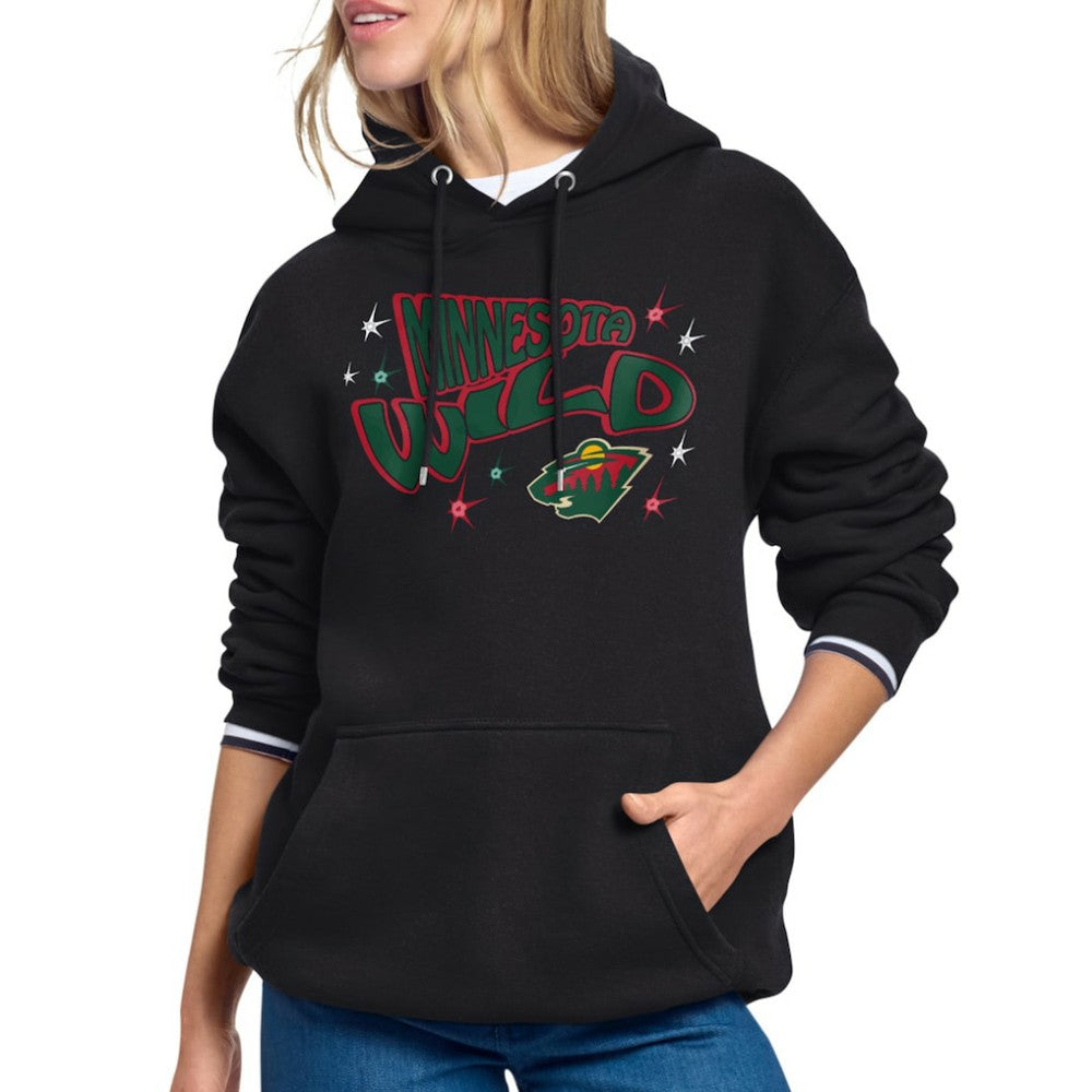 Minnesota Wild Starter Women's Fireworks Fleece Hoodie - Black | US 203500697