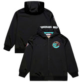 Memphis Grizzlies Hardwood Classics Nights Walk the Tunnel Satin Bomber Full-Snap Hooded Jacket Black - Mitchell & Ness