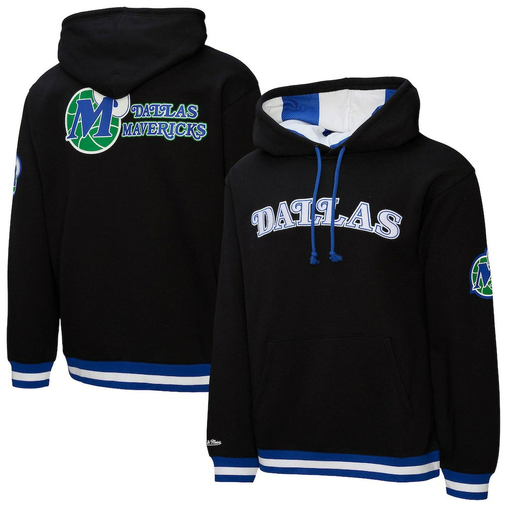 Dallas Mavericks Hardwood Classics Nights Playmaker Fleece Hoodie Black - Mitchell & Ness