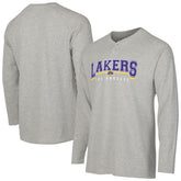 Los Angeles Lakers Concepts Sport Hawthorn Thermal Knit Long Sleeve Henley T-Shirt Gray outlet