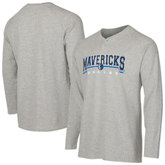 Dallas Mavericks Concepts Sport Hawthorn Thermal Knit Long Sleeve Henley T-Shirt Gray