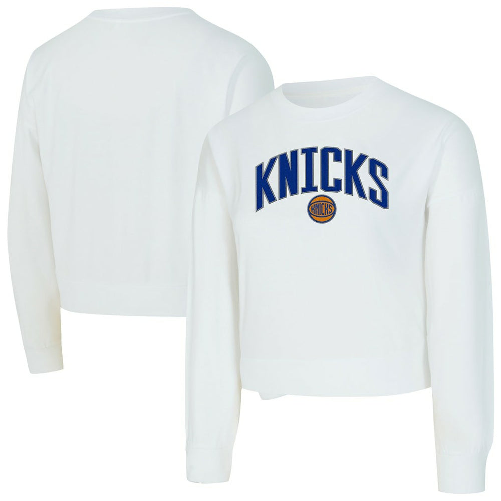 New York Knicks Concepts Sport Women's Laney Chenille Cropped Long Sleeve T-Shirt White outlet