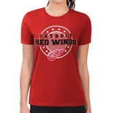 Detroit Red Wings G-III 4Her by Carl Banks Women's Super-Slim Lightweight Pinstripe Circle Graphic T-Shirt - Red | US 203505358