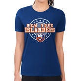 New York Islanders G-III 4Her by Carl Banks Women's Super-Slim Lightweight Pinstripe Circle Graphic T-Shirt - Royal | US 203505365