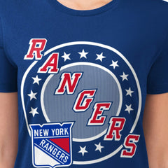 New York Rangers G-III 4Her by Carl Banks Women's Super-Slim Lightweight Pinstripe Circle Graphic T-Shirt - Royal | US 203505366