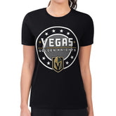 Vegas Golden Knights G-III 4Her by Carl Banks Women's Super-Slim Lightweight Pinstripe Circle Graphic T-Shirt - Black | US 203505367
