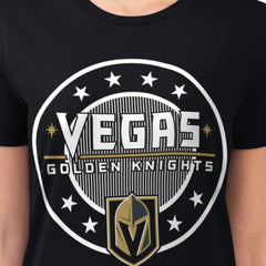 Vegas Golden Knights G-III 4Her by Carl Banks Women's Super-Slim Lightweight Pinstripe Circle Graphic T-Shirt - Black | US 203505367