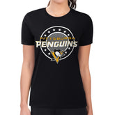 Pittsburgh Penguins G-III 4Her by Carl Banks Women's Super-Slim Lightweight Pinstripe Circle Graphic T-Shirt - Black | US 203505369
