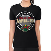 Minnesota Wild G-III 4Her by Carl Banks Women's Super-Slim Lightweight Pinstripe Circle Graphic T-Shirt - Black | US 203505377