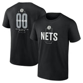 Brooklyn Nets Center Court Name & Number Custom T-Shirt Black outlet