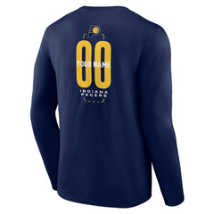 Indiana Pacers Center Court Name & Number Custom Long Sleeve T-Shirt Navy