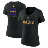 Los Angeles Lakers Women's Center Court Name & Number Custom V-Neck T-Shirt Black