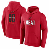 Miami Heat Center Court Name & Number Custom Hoodie Red outlet