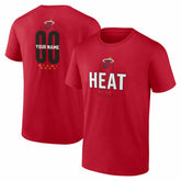 Miami Heat Center Court Name & Number Custom T-Shirt Red outlet