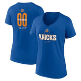 New York Knicks Women's Center Court Name & Number Custom V-Neck T-Shirt Blue outlet
