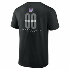 Sacramento Kings Center Court Name & Number Custom T-Shirt Black