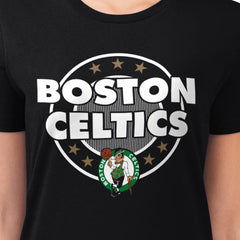 Boston Celtics G-III 4Her by Carl Banks Women's Super-Slim Lightweight Pinstripe Circle Graphic T-Shirt Black