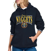 Denver Nuggets Starter Women's Arch Stripe Fleece Hoodie Navy outlet