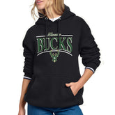 Milwaukee Bucks Starter Women's Arch Stripe Fleece Hoodie Black outlet