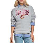 Cleveland Cavaliers Starter Women's Arch Stripe Fleece Crewneck Sweatshirt Gray