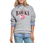 Atlanta Hawks Starter Women's Arch Stripe Fleece Crewneck Sweatshirt Gray outlet