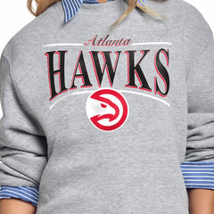 Atlanta Hawks Starter Women's Arch Stripe Fleece Crewneck Sweatshirt Gray outlet