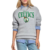 Boston Celtics Starter Women's Arch Stripe Fleece Crewneck Sweatshirt Gray