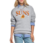 Phoenix Suns Starter Women's Arch Stripe Fleece Crewneck Sweatshirt Gray