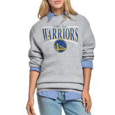 Golden State Warriors Starter Women's Arch Stripe Fleece Crewneck Sweatshirt Gray outlet