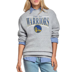 Golden State Warriors Starter Women's Arch Stripe Fleece Crewneck Sweatshirt Gray outlet
