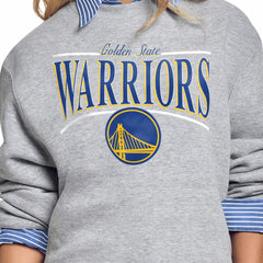 Golden State Warriors Starter Women's Arch Stripe Fleece Crewneck Sweatshirt Gray outlet