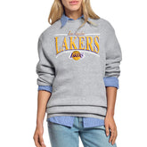 Los Angeles Lakers Starter Women's Arch Stripe Fleece Crewneck Sweatshirt Gray