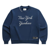 New York Yankees Madhappy Unisex Script Fleece Sweatshirt - Blue Sweatshirts