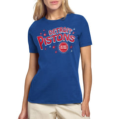 Detroit Pistons Starter Women's Fireworks T-Shirt Blue outlet
