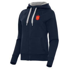 Spain National Team Antigua Women's Takeover Fleece Raglan Full-Zip Hoodie Navy