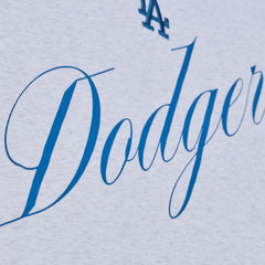 Los Angeles Dodgers Mitchell & Ness Women's Script Cropped Boxy T-Shirt - Heather Gray T-shirts