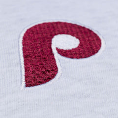 Philadelphia Phillies Mitchell & Ness Women's Script Cropped Boxy T-Shirt - Heather Gray T-shirts