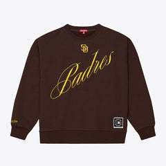 San Diego Padres Mitchell & Ness Women's Script Sweatshirt - Brown Sweatshirts