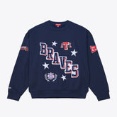 Atlanta Braves Mitchell & Ness Women's Pep Rally Sweatshirt - Navy Sweatshirts