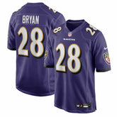 Taven Bryan Baltimore Ravens Team Game Jersey - Purple Jerseys