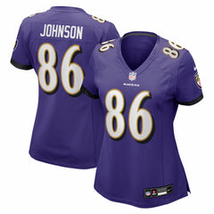 Cornelius Johnson Baltimore Ravens Women's Team Game Jersey - Purple Jerseys