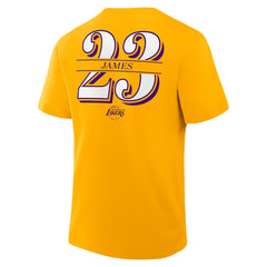 LeBron James Los Angeles Lakers In The Paint Name & Number T-Shirt Gold - Fanatics