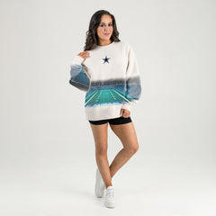 Dallas Cowboys Gameday Couture Women's Power Move Stadium Premium Drop Shoulder Sweatshirt - Natural Sweatshirts