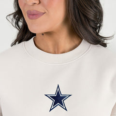 Dallas Cowboys Gameday Couture Women's Power Move Stadium Premium Drop Shoulder Sweatshirt - Natural Sweatshirts